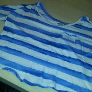 blue / white stripes abercrombie shirt