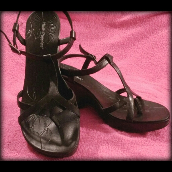 Blk Hush Puppies Wedges