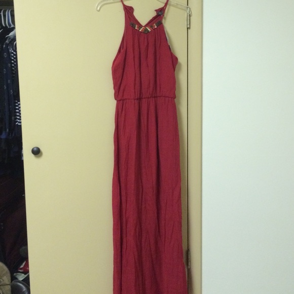 SOLD💔 TALL Bohemian Beaded OrangeRed Maxi Dress