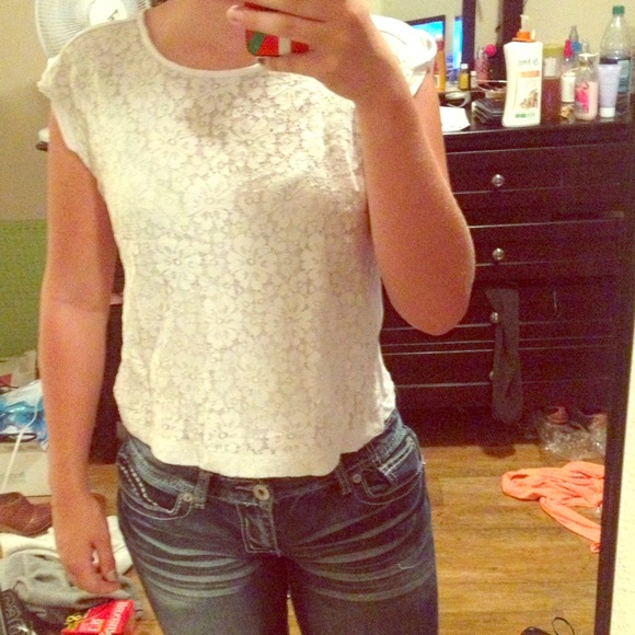 White flowery shirt
