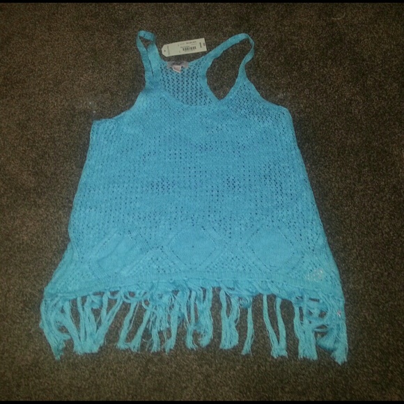 Aqua Knitted Tank Top/Cover-Up