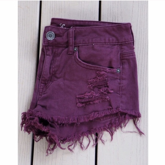 American Eagle Outfitters Denim - NWOT Destroyed Plum Festival Shorties