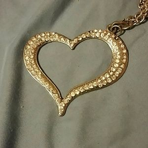 Silver heart rhinestone necklace rue 21