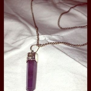 Amethyst Crystal Charm Necklace