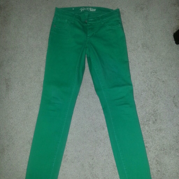 Green skinny jeans