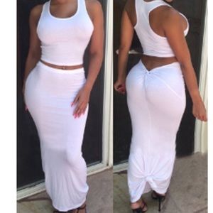 White crop top set