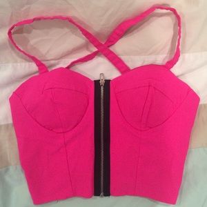 Hot pink bustier crop top! Only worn once!