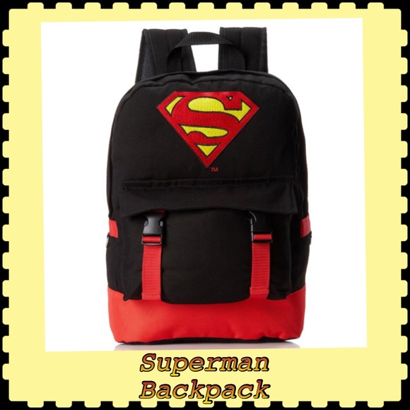 Superman Backpack with Distressed Screen Print. - Picture 2 of 4