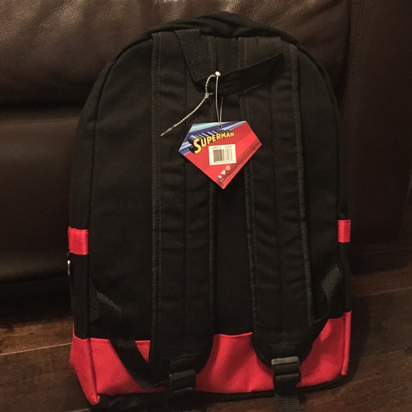 Superman Backpack with Distressed Screen Print. - Picture 4 of 4