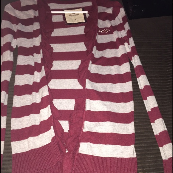 Red button up cardigan sweater