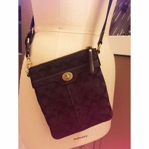 Black on black Coach Logo Swingpack