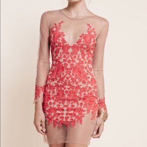 For Love and Lemons Luau Lace Mini Dress - Red