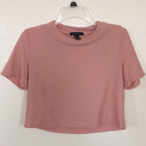 Salmon textured crop top