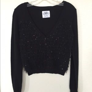 Ruffled black sweater