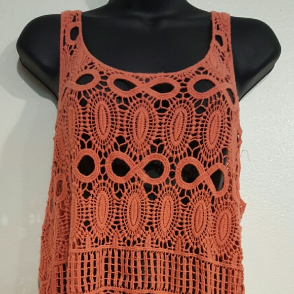 Active Women's Orange Tank Top w/Fringe Bottom