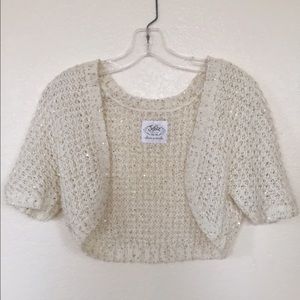 Cream sparkly cover up