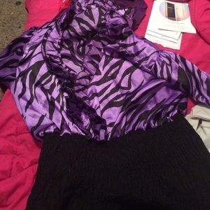 Purple zebra silky top