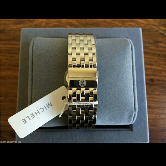 SOLD - MICHELE CABER GUILLOCHE DIAMOND BEZEL WATCH - Picture 2 of 3