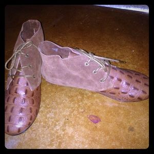 Crocodile skin booties