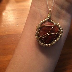 Homemade wire wrapped gemstone