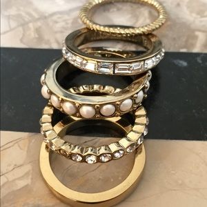 Ann Taylor gold stacking rings, size 5
