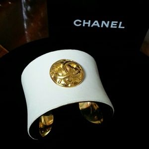 Re purposed Chanel Button Cuff Bracelet