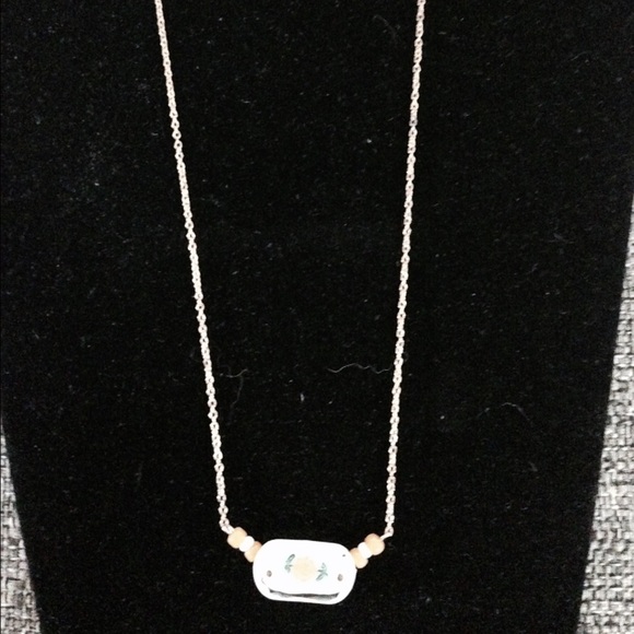 Vintage orange rose necklace - Picture 2 of 2