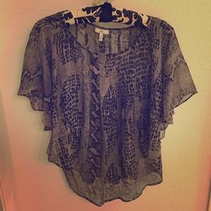 Joie Sheer Patterned Blouse