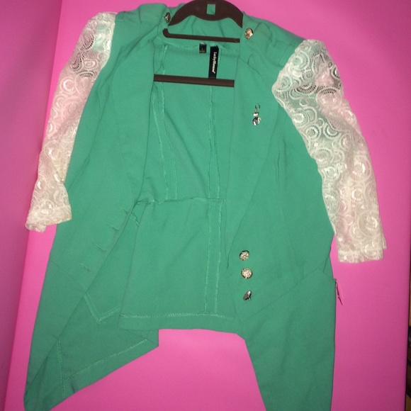 Jacket with lace sleeve