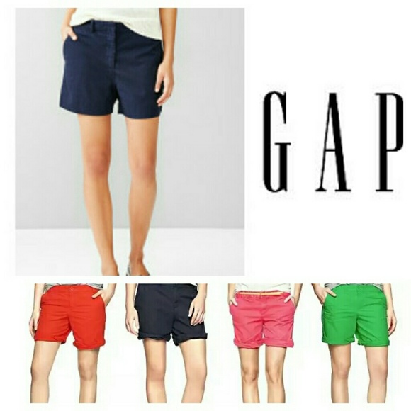 Gap Boyfriend Khaki Shorts - Navy