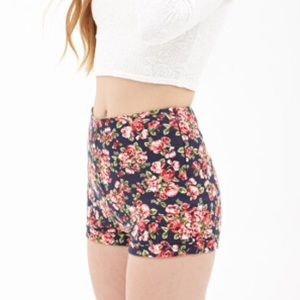 Floral High Waist Shorts