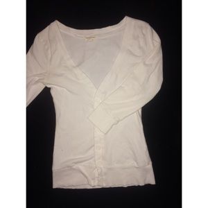 White 3/4 sleeve cardigan