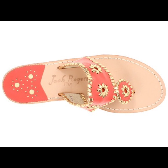 Coral and gold jack Rogers