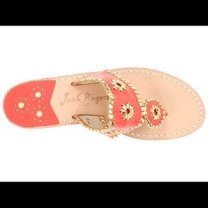 Coral and gold jack Rogers