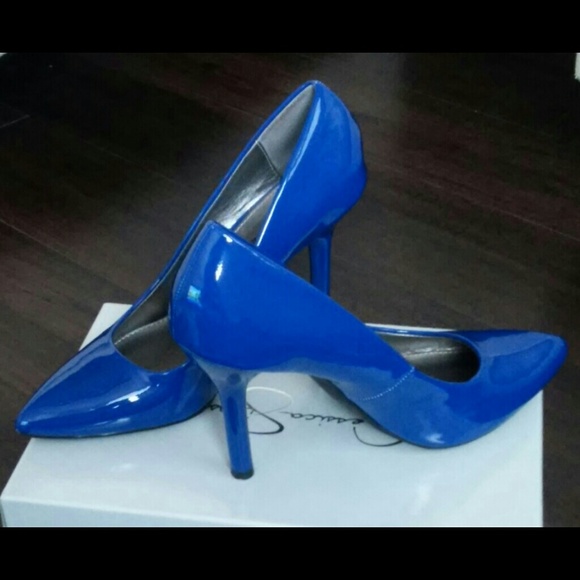 Blue Glossy heels...PRICE REDUCED!!!