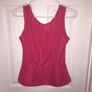 Pretty in Pink Peplum top with Black Zipper!