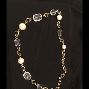 Pearl and crystal statement necklace