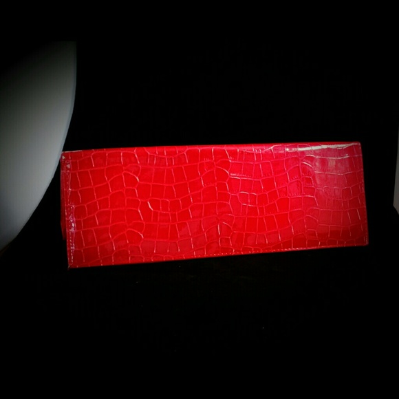 Forever 21 Crocodile Patent Leather Red Clutch