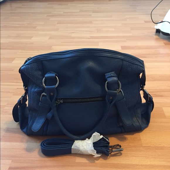 Blue leather purse - Picture 1 of 2