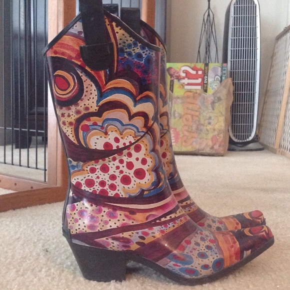 Colorful rain boots