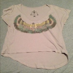 Asymmetrical tribal crop top