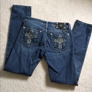 Miss Me skinny jeans with cross decal