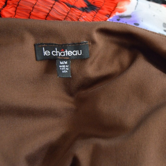 Brown Pinstripe Fitted Waist Flare Halter Dress - Picture 3 of 4