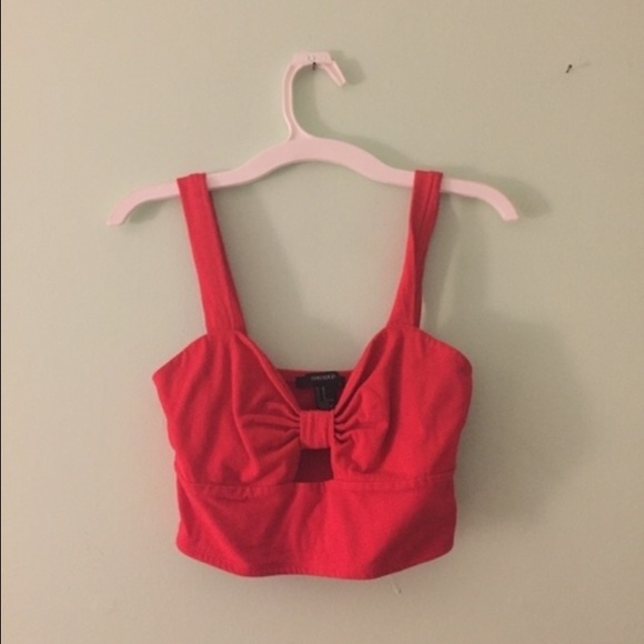 Red bow crop top