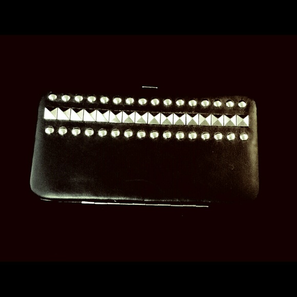 Forever 21 Black Studded Hinged Wallet