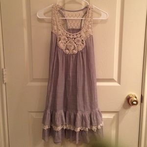 Gray crochet dress