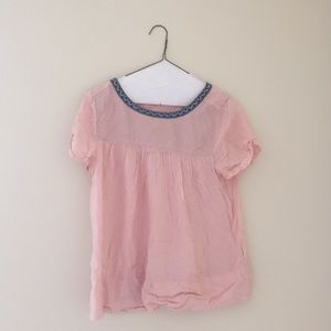 Embroidered baby doll top