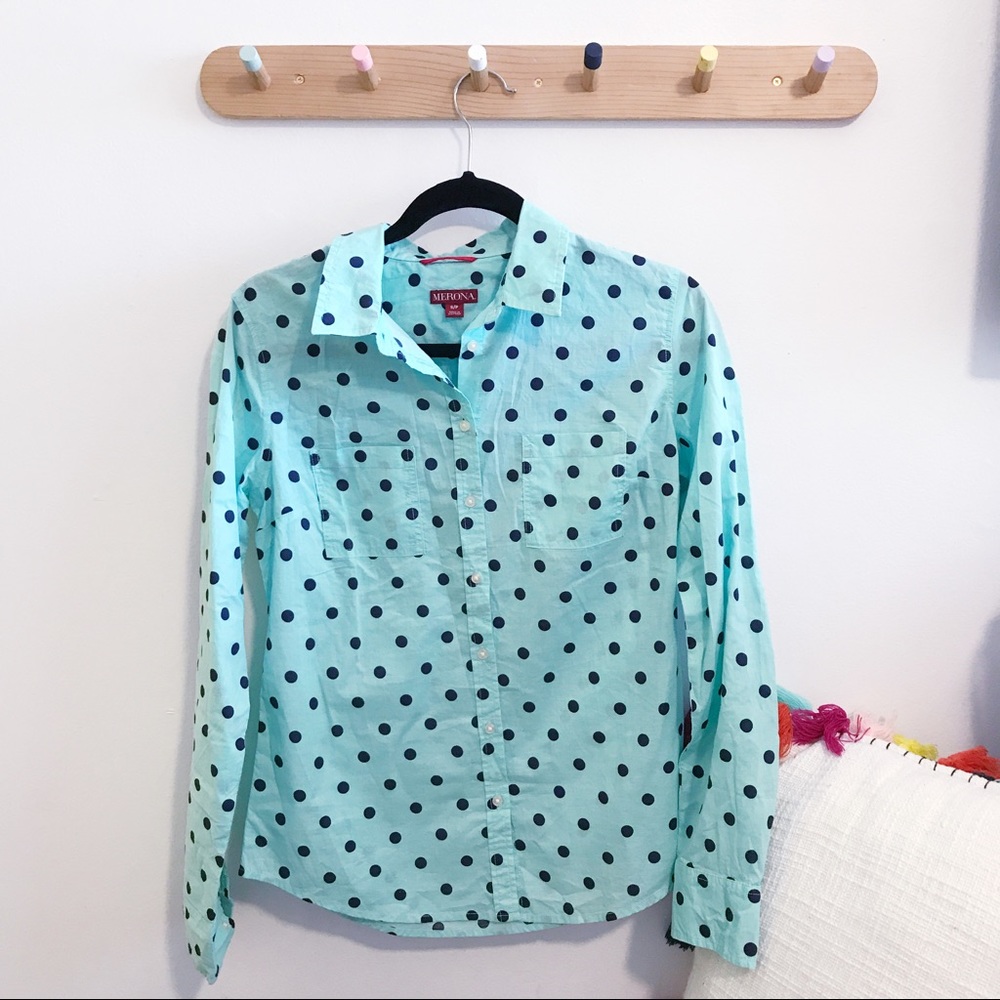 NWT Merona Polka Dot Button Up Shirt