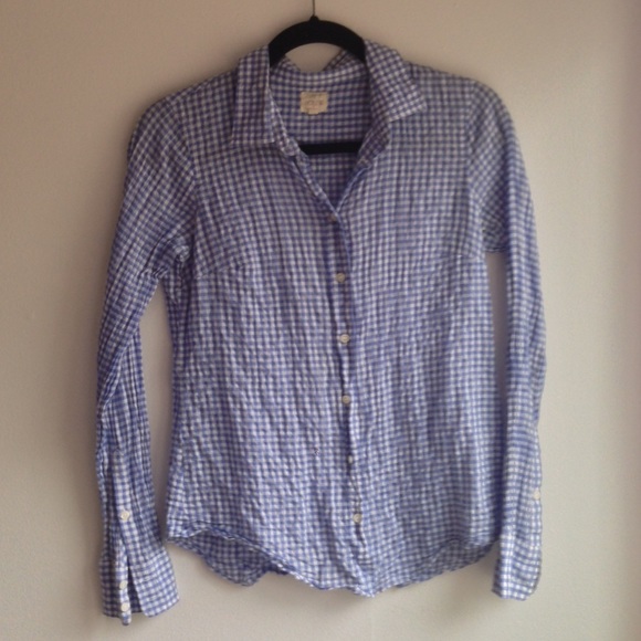 JCrew Factory Gingham Button Up Shirt