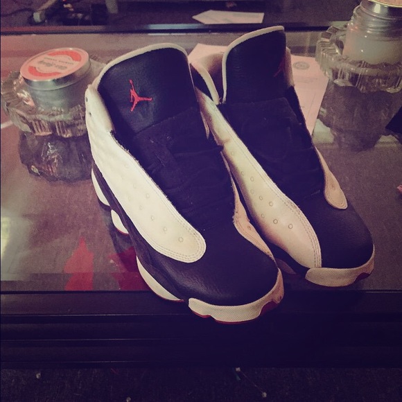 Jordan retro 13's , he got game size 5.5